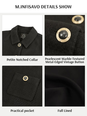 M.Infisavo Tweed Jackets Cropped Blazers with Pockets