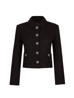 M.Infisavo Tweed Jackets Cropped Blazers with Pockets