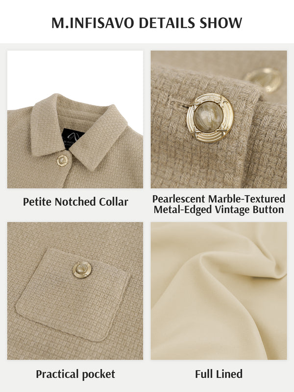 M.Infisavo Tweed Jackets Cropped Blazers with Pockets