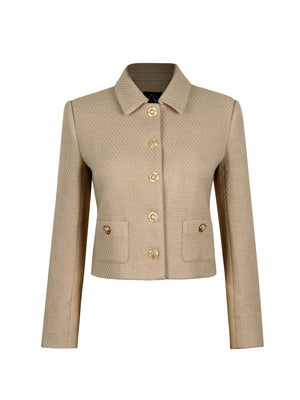 M.Infisavo Tweed Jackets Cropped Blazers with Pockets