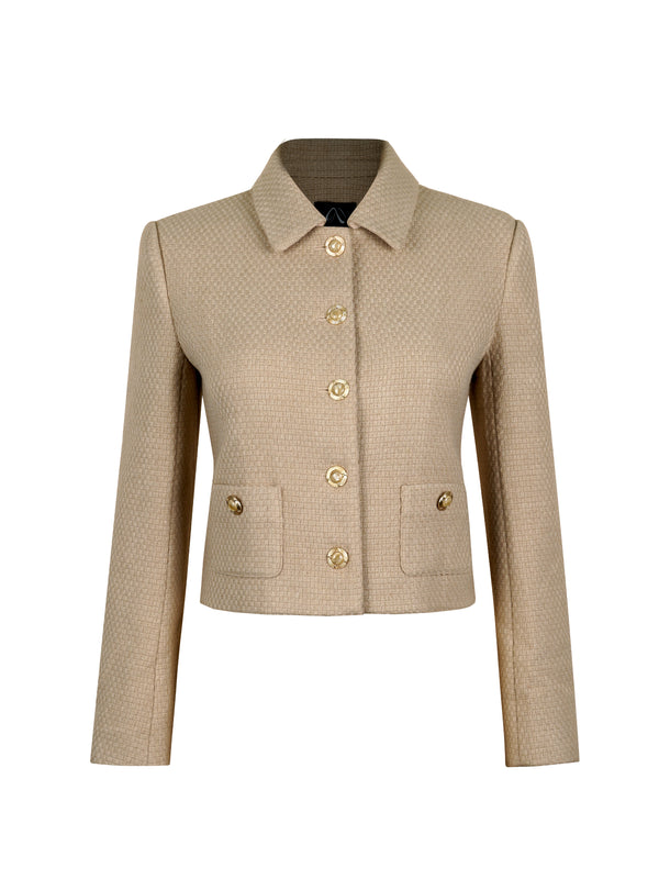 M.Infisavo Tweed Jackets Cropped Blazers with Pockets