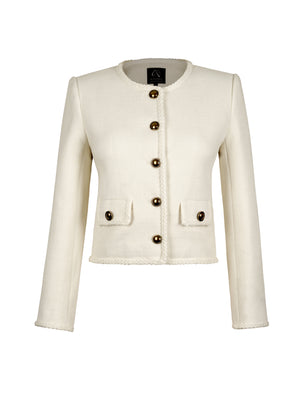 M.Infisavo Cropped Jackets with Pockets Vintage Blazer