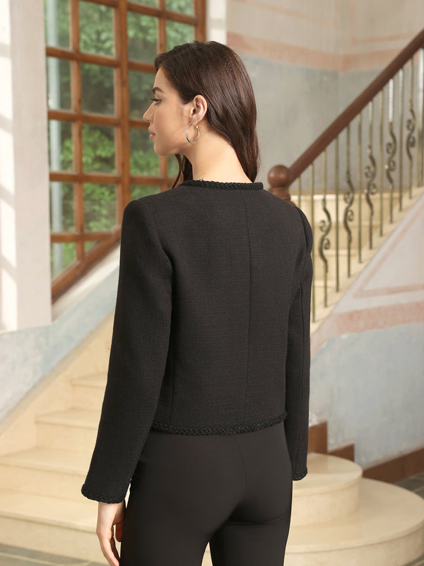 M.Infisavo Cropped Jackets with Pockets Vintage Blazer