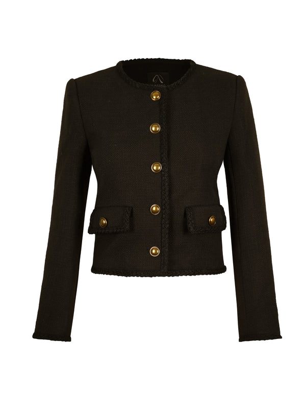 M.Infisavo Cropped Jackets with Pockets Vintage Blazer