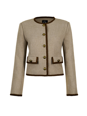 M.Infisavo Cropped Jackets with Pockets Vintage Blazer