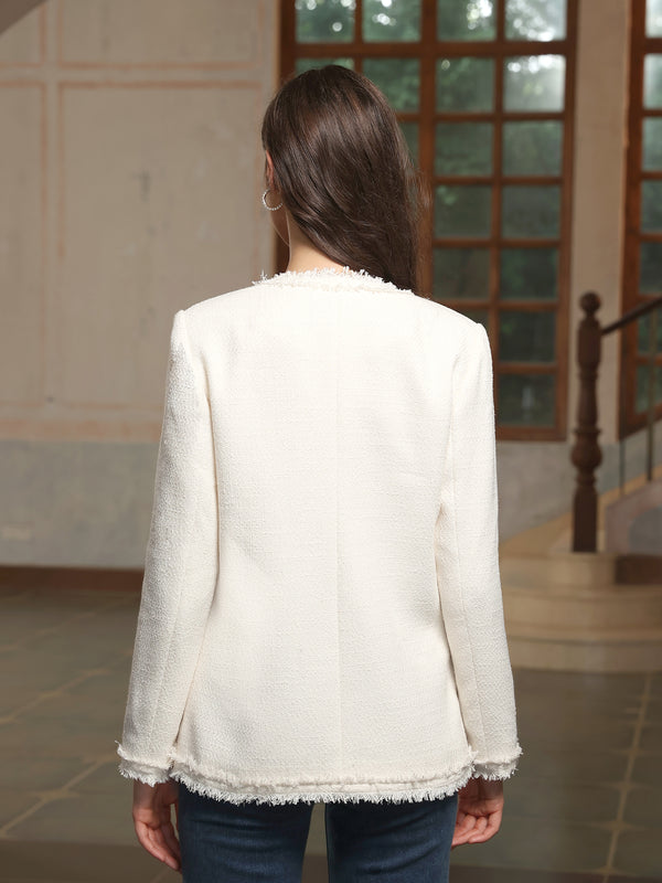 M.Infisavo Tweed Blazer Jackets with Pockets