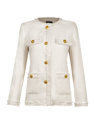 M.Infisavo Tweed Blazer Jackets with Pockets