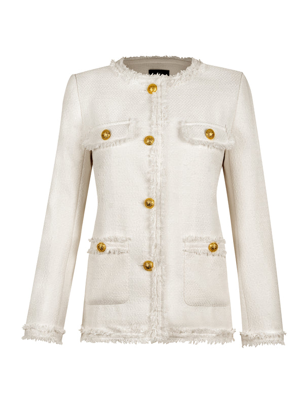 M.Infisavo Tweed Blazer Jackets with Pockets