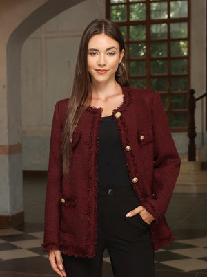 M.Infisavo Tweed Blazer Jackets with Pockets