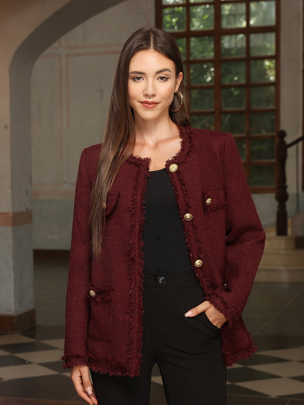 M.Infisavo Tweed Blazer Jackets with Pockets