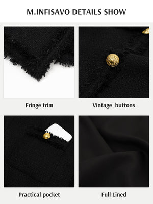 M.Infisavo Tweed Blazer Jackets with Pockets