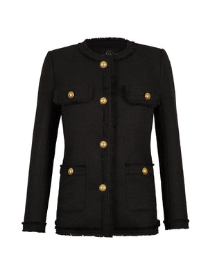 M.Infisavo Tweed Blazer Jackets with Pockets