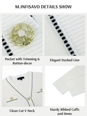 M.Infisavo Long Sleeve Sweater Shirt Tops Collarless