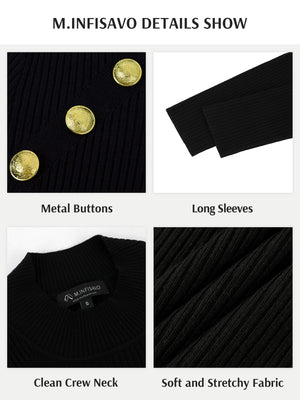 M.Infisavo Sheath Dresses for Women Knitted Lightweight