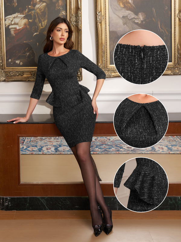 M.Infisavo Womens Peplum Sheath Dress #MFD011