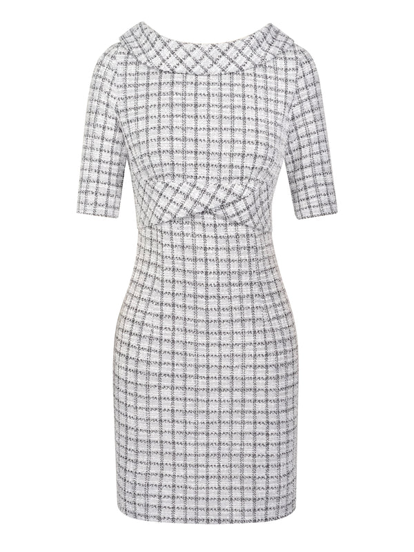 M.Infisavo Women’s Boat Neck Vintage Bodycon Tweed Dresses #MFD012