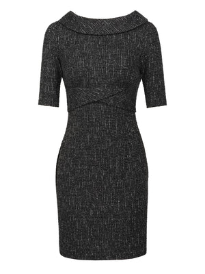 M.Infisavo Women’s Boat Neck Vintage Bodycon Tweed Dresses #MFD012
