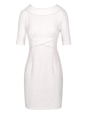 M.Infisavo Women’s Boat Neck Vintage Bodycon Tweed Dresses #MFD012