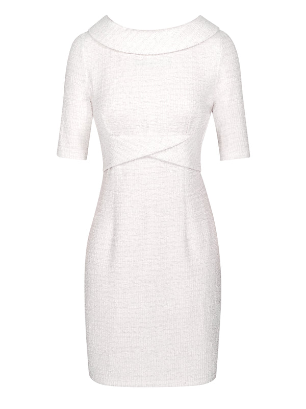 M.Infisavo Women’s Boat Neck Vintage Bodycon Tweed Dresses #MFD012