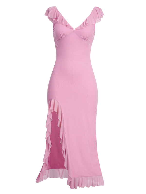 M.Infisavo Women Sexy V Neck High Split Dresses #MFD020