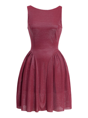 M.Infisavo Womens Mini Dress Shimmer Sleeveless Swing Flared A Line Short Dresses #MFD021