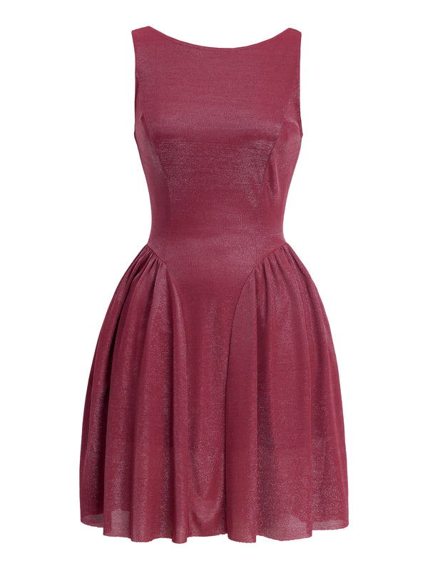 M.Infisavo Womens Mini Dress Shimmer Sleeveless Swing Flared A Line Short Dresses #MFD021