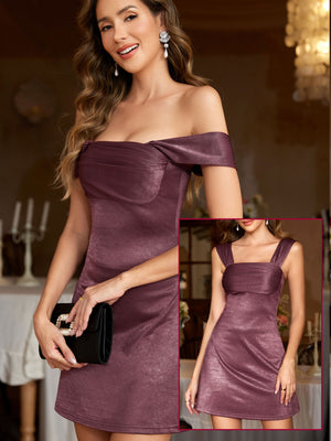 M.Infisavo Women's Off Shoulder Glitter Dresses