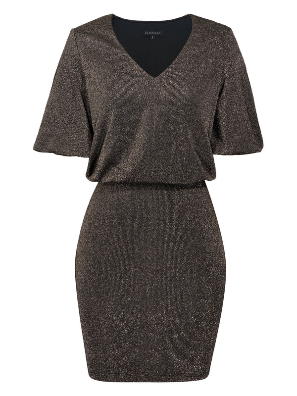 M.Infisavo Women's Glitter V Neck Bodycon