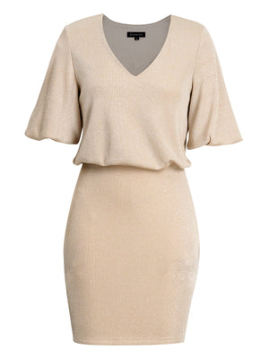 M.Infisavo Women's Glitter V Neck Bodycon