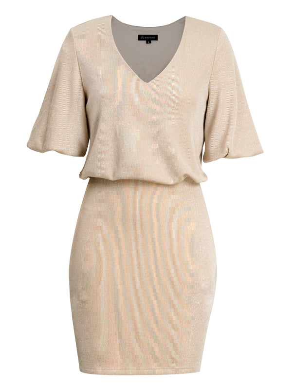 M.Infisavo Women's Glitter V Neck Bodycon