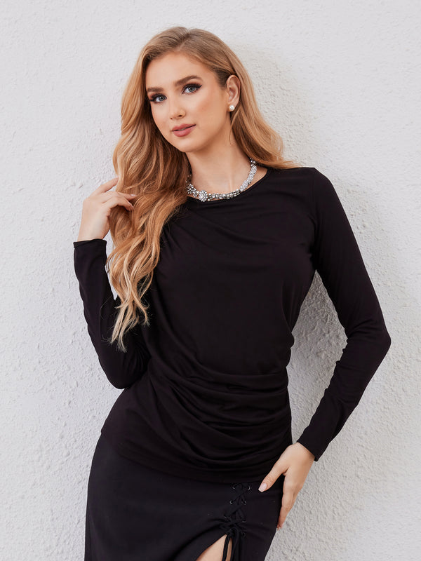 M.Infisavo Möbius Ruched Long Sleeves Top