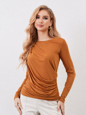M.Infisavo Möbius Ruched Long Sleeves Top
