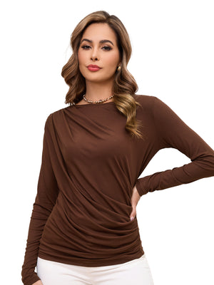 M.Infisavo Möbius Ruched Long Sleeves Top