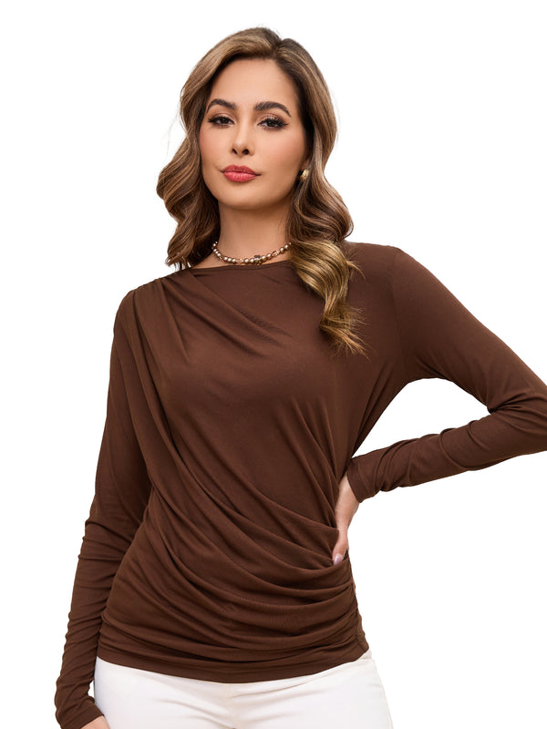 M.Infisavo Möbius Ruched Long Sleeves Top