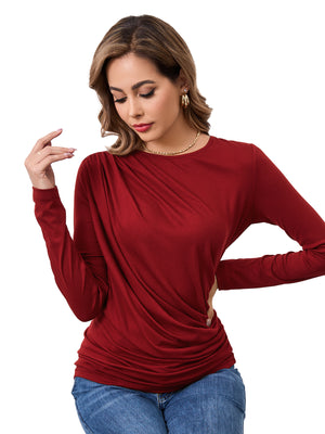 M.Infisavo Möbius Ruched Long Sleeves Top