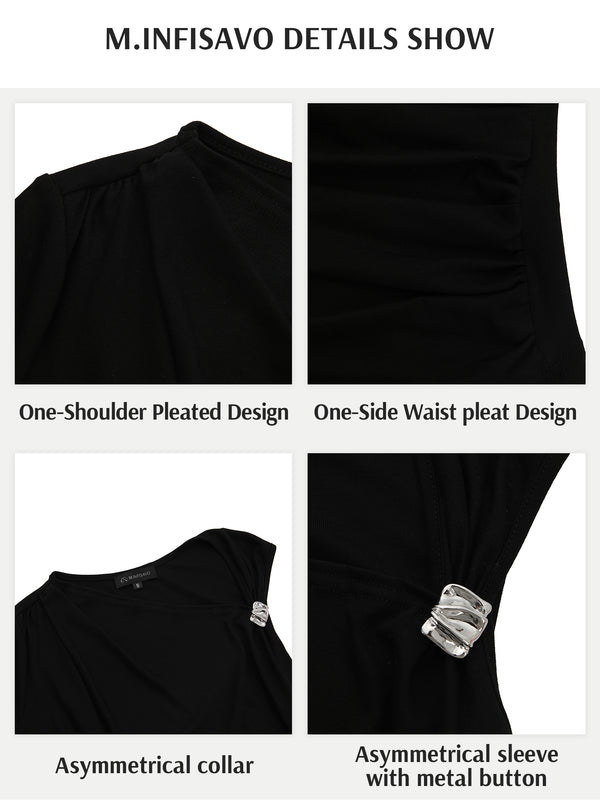 M.Infisavo Möbius Ruched Asymmetrical T-shirt