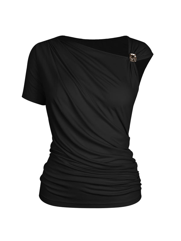 M.Infisavo Möbius Ruched Asymmetrical T-shirt