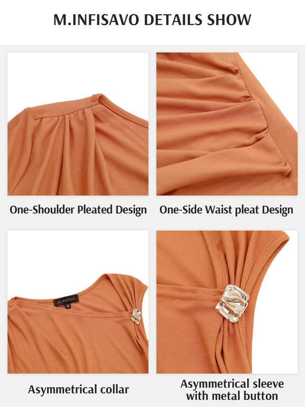 M.Infisavo Möbius Ruched Asymmetrical T-shirt