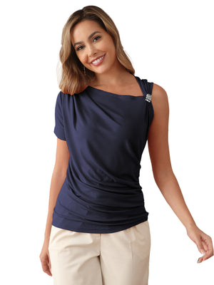 M.Infisavo Möbius Ruched Asymmetrical T-shirt